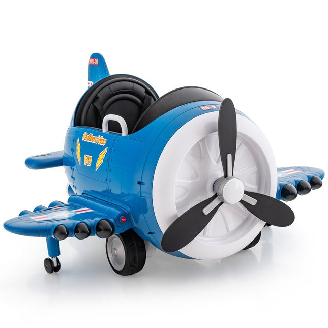 Kids Electric Ride-On Airplane with Remote Control, Blue