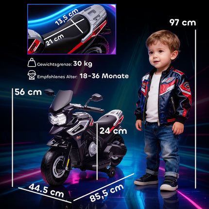Kids Electric Ride-On Motorcycle, 18-36 Months, Black