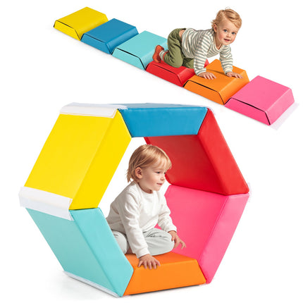 Kids Foam Climbing Blocks Set, 6-Piece PU Covers