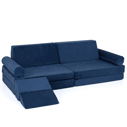 Kids Foam Play Couch Set, 10-Piece, Climb And Crawl, Blue