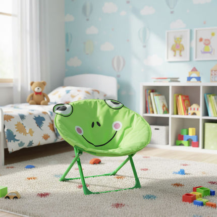 Kids Foldable Moon Chair with Animal Design