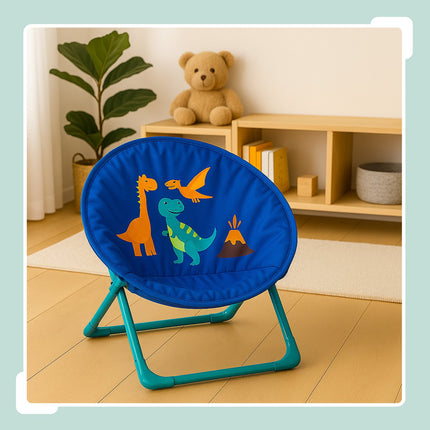 Kids Foldable Moon Chair with Animal Design