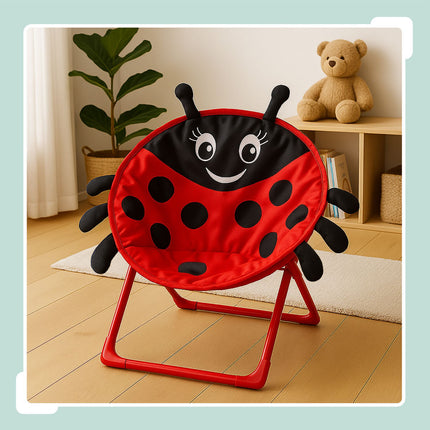 Kids' Foldable Moon Chair with Animal Design