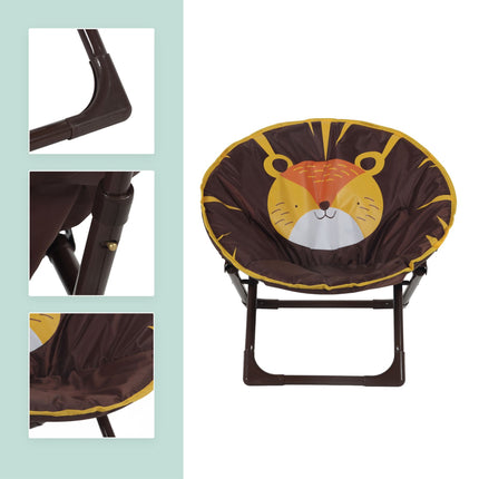 Kids Foldable Moon Chair with Animal Design