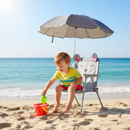 Kids' Folding Chair with Parasol – Lightweight, Portable
