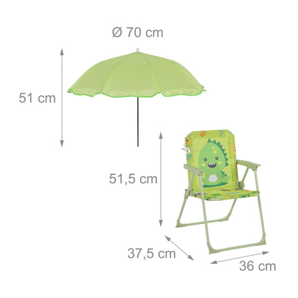 Kids' Folding Chair with Parasol – Lightweight, Portable
