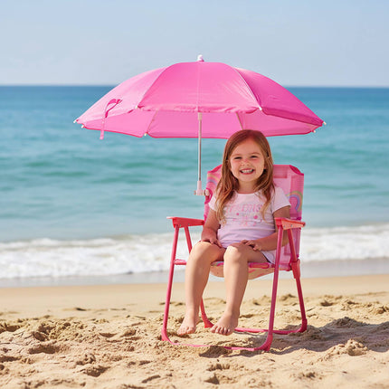 Kids' Folding Chair with Parasol – Lightweight, Portable