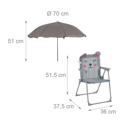 Kids' Folding Chair with Parasol – Lightweight, Portable