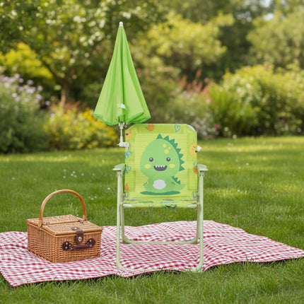 Kids' Folding Chair with Parasol – Lightweight, Portable