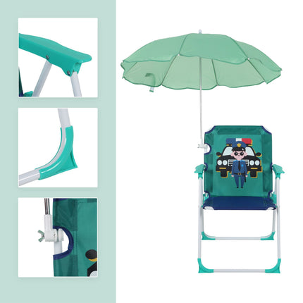 Kids' Folding Chair with Parasol – Lightweight, Portable