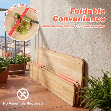 Kids Folding Picnic Table and Bench Set, Fir Wood, 110 cm