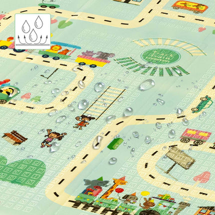 Kids Folding Play Mat, City Design, 195x180 cm
