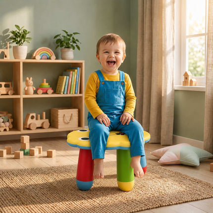 Kids' Frog Design Plastic Stool, Multicoloured