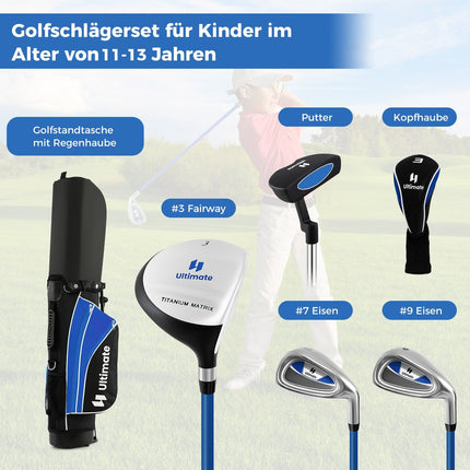 Kids Golf Club Set, Right-Handed, Ages 11-13, Blue