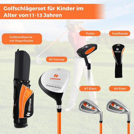Kids Golf Club Set, Right-Handed, Ages 11-13, Orange