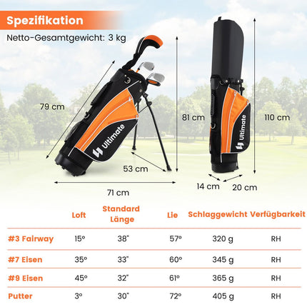 Kids Golf Club Set, Right-Handed, Ages 11-13, Orange