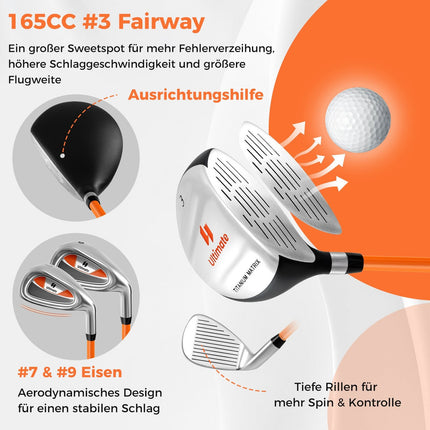 Kids Golf Club Set, Right-Handed, Ages 8-10, Orange