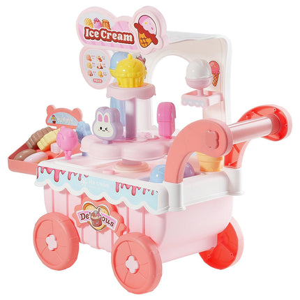 Kids Ice Cream Cart Playset, 27-Piece, Lights and Sounds