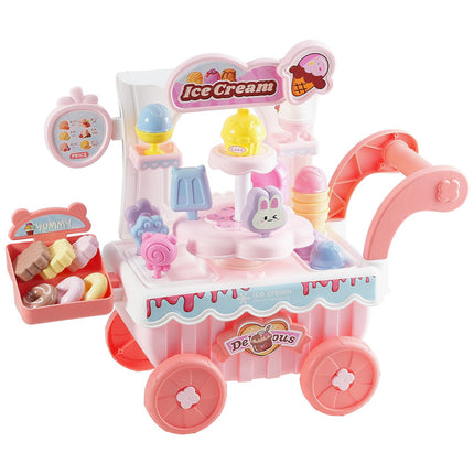 Kids Ice Cream Cart Playset, 27-Piece, Lights and Sounds