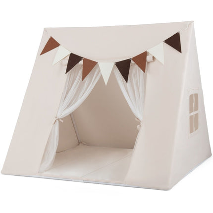 Kids Indoor Play Tent with Washable Mat & Flags