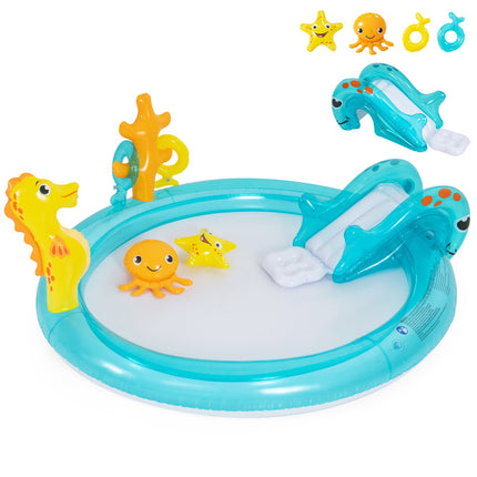 Kids Inflatable Water Park Pool With Slide, Sprinkler