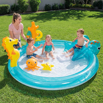 Kids Inflatable Water Park Pool With Slide, Sprinkler