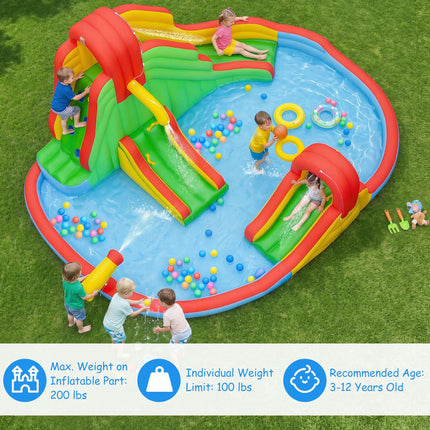Kids Inflatable Water Park with Slides & Splash Pool