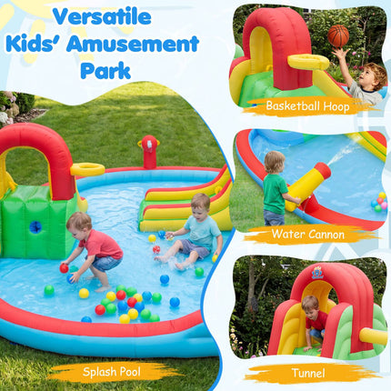 Kids Inflatable Water Park with Slides & Splash Pool