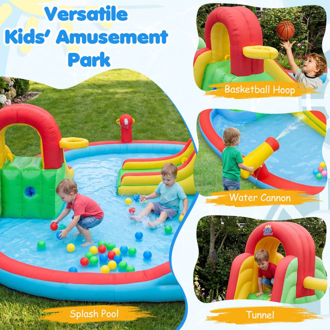 Kids Inflatable Water Park with Slides & Splash Pool