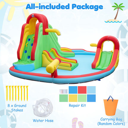 Kids Inflatable Water Park with Slides & Splash Pool