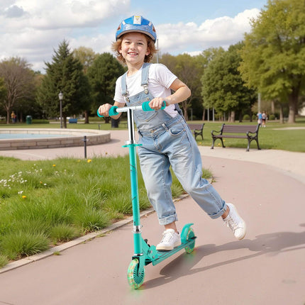 Kids Kick Scooter, 2-Wheel, Light-Up, Adjustable, Foldable