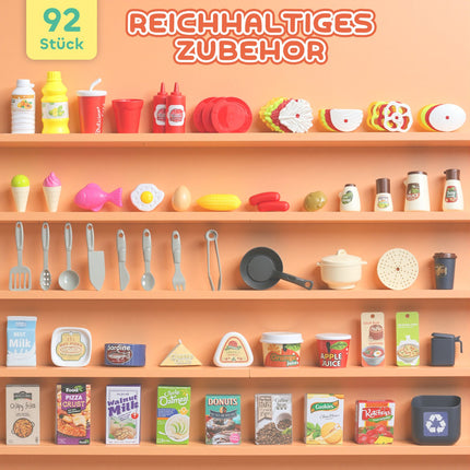 Kids Kitchen Playset, 92-Piece, Plastic, Ages 3-6, Green