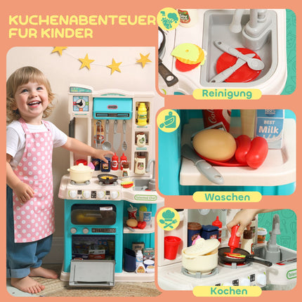 Kids Kitchen Playset, 92-Piece, Plastic, Ages 3-6, Green