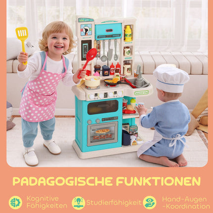Kids Kitchen Playset, 92-Piece, Plastic, Ages 3-6, Green