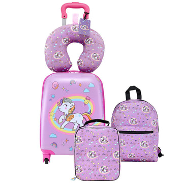Kids Luggage Set, 18-Inch 5-Piece Unicorn Hardside Spinner
