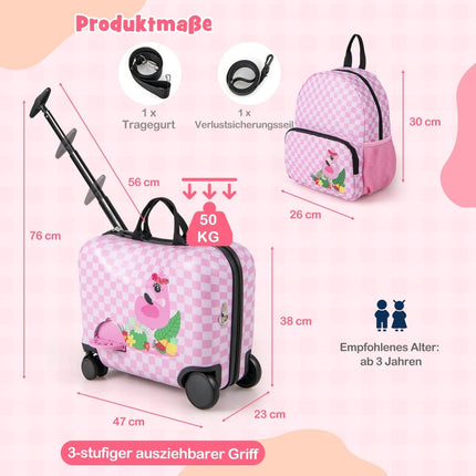 Kids' Luggage Set with Backpack, 12"+18" Hard Shell