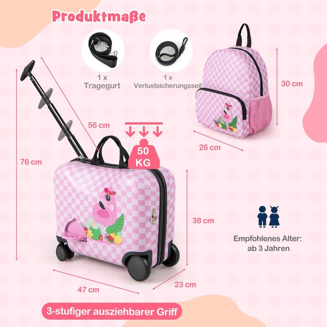 Kids' Luggage Set with Backpack, 12"+18" Hard Shell