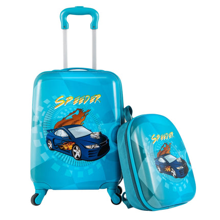 Kids Luggage Set with Wheels – 17" Suitcase & 13" Backpack