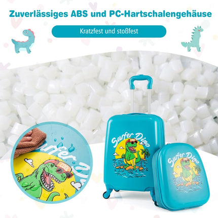 Kids Luggage Set with Wheels – 17" Suitcase & 13" Backpack