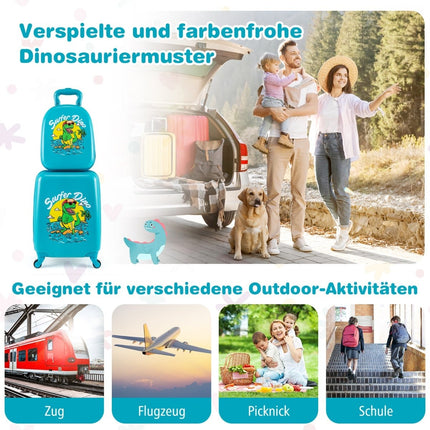 Kids Luggage Set with Wheels – 17" Suitcase & 13" Backpack