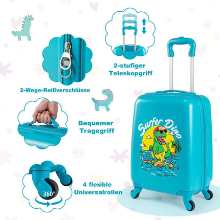 Kids Luggage Set with Wheels – 17" Suitcase & 13" Backpack