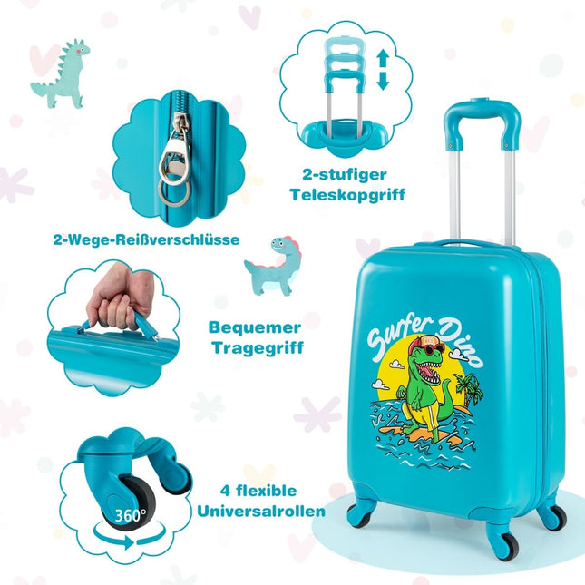 Kids Luggage Set with Wheels – 17" Suitcase & 13" Backpack
