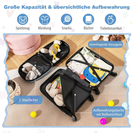 Kids Luggage Set with Wheels – 17" Suitcase & 13" Backpack