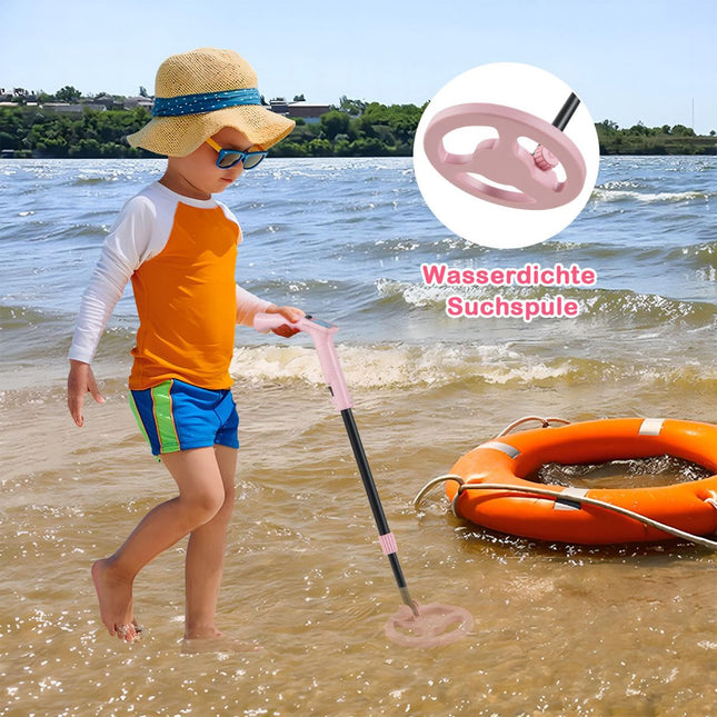 Kids Metal Detector, Adjustable 62–85 cm, LCD, Pink