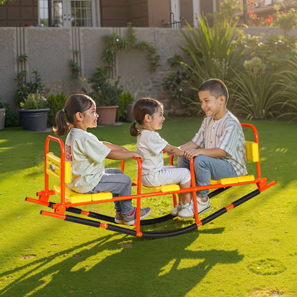 Kids Metal Seesaw, 3 Seats, 90 kg Capacity, Handles