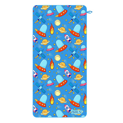 Kids Microfiber Towel, Space Print, 160 x 80 cm