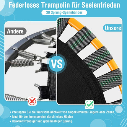 Kids Mini Trampoline with Handle, Foldable, 92 cm, 150 kg Capacity