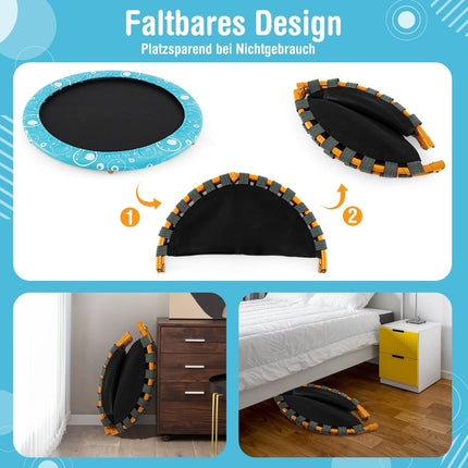 Kids Mini Trampoline with Handle, Foldable, 92 cm, 150 kg Capacity