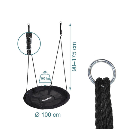 Kids Nest Swing with Cushion & Grips, Adjustable Height
