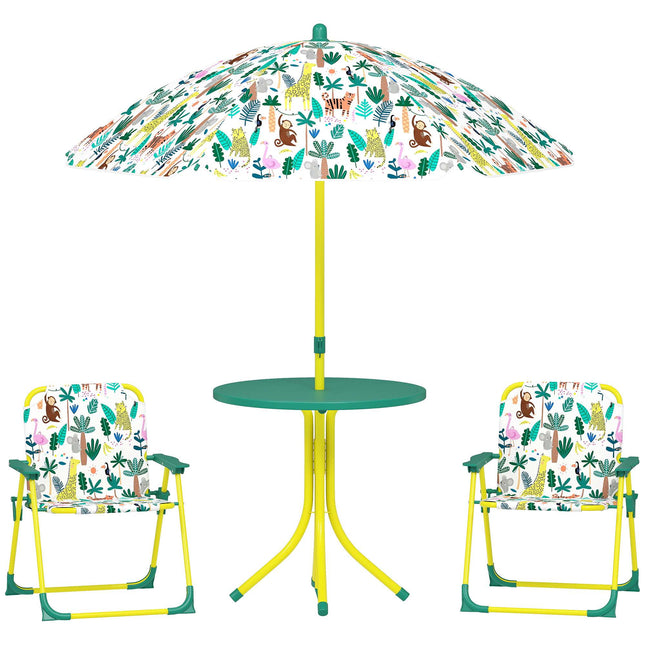 Kids' Outdoor Set with Table, 2 Chairs & Umbrella